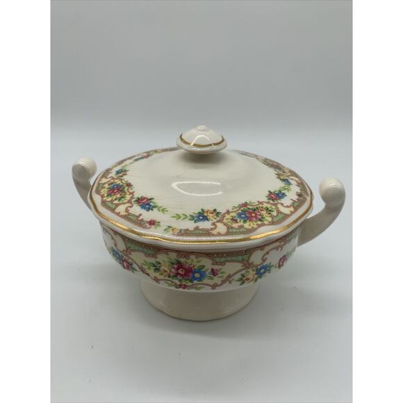 Vintage Clemons Pottery Mildred Covered Sugar and Creamer Spring Pastels read - Picture 13 of 13